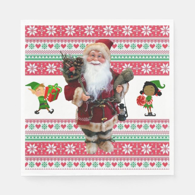 Christmas Paper Napkins, Santa Napkin (Front)