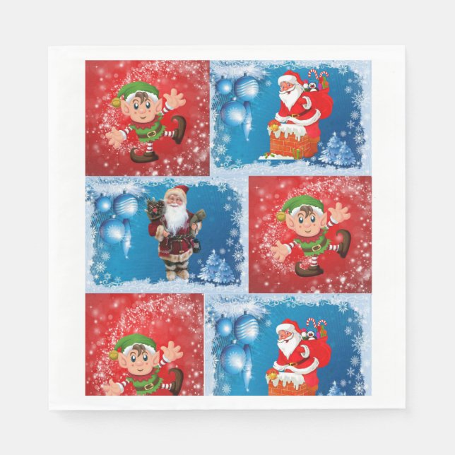 Christmas Paper Napkins, Santa Napkin (Front)