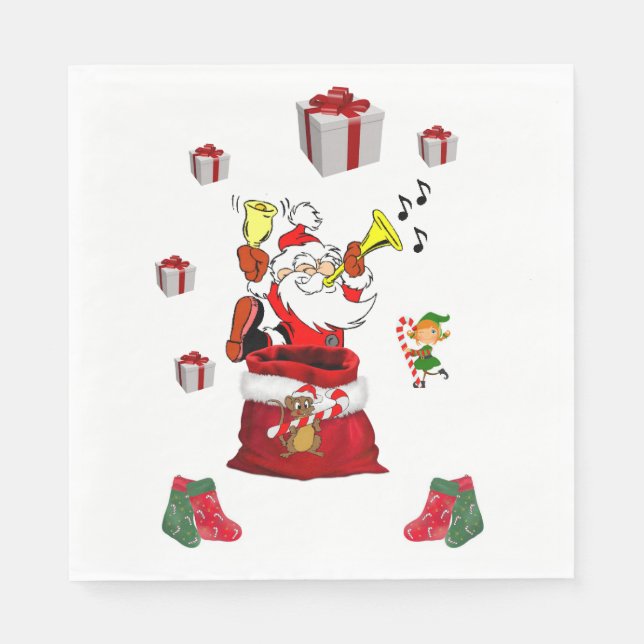 Christmas Paper Napkins, Santa Napkin (Front)