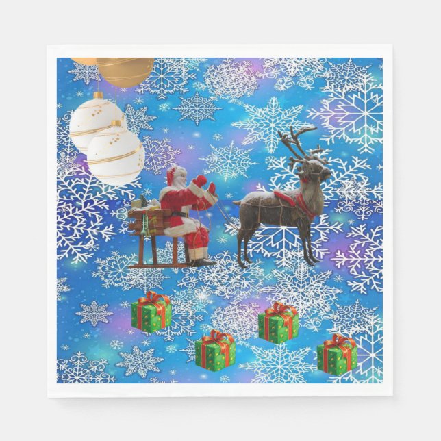 Christmas Paper Napkins, Santa Napkin (Front)