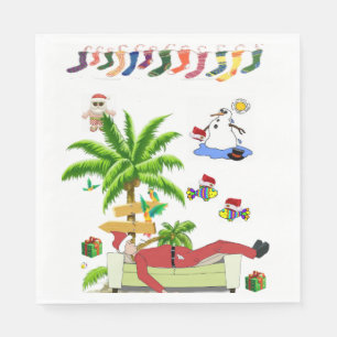 Christmas Paper Napkins, Santa Napkin