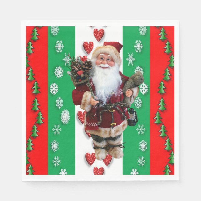 Christmas Paper Napkins, Santa Napkin (Front)
