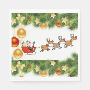 Christmas Paper Napkins, Santa Napkin