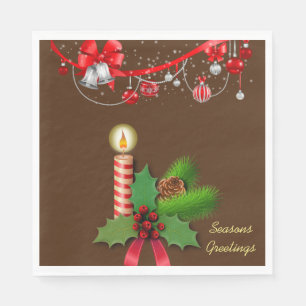 Christmas Paper Napkins, Seasons Greetings Napkin