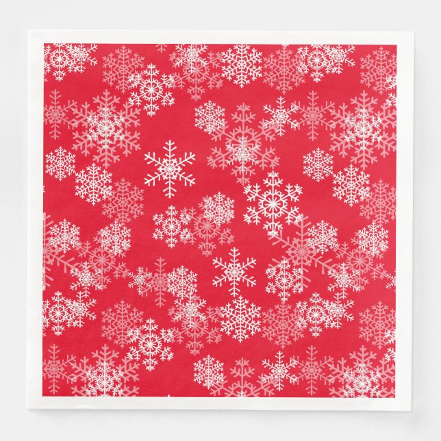 Christmas Paper Napkins-Snowflakes Paper Dinner Na Napkin (Front)