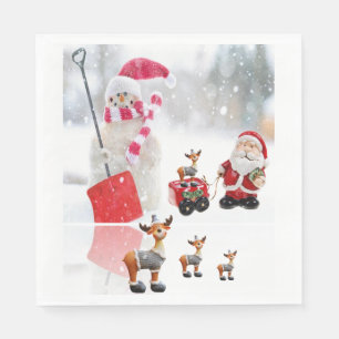 Christmas Paper Napkins, Snowman Napkin