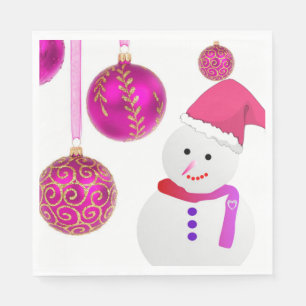 Christmas Paper Napkins, Snowman Napkin