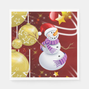 Christmas Paper Napkins, Snowman Napkin