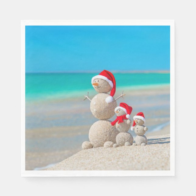 Christmas Paper Napkins, Snowman Napkin (Front)