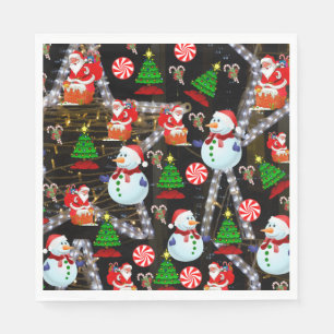 Christmas Paper Napkins, Snowman Napkin