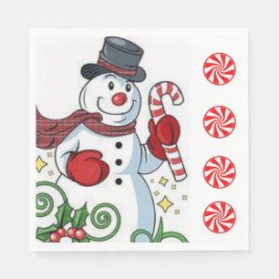 Christmas Paper Napkins, Snowman Napkin