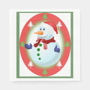 Christmas Paper Napkins, Snowman Napkin