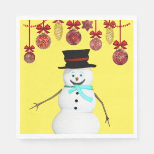Christmas Paper Napkins, Snowman Napkin