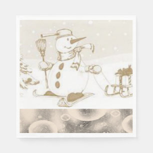 Christmas Paper Napkins, Snowman Napkin