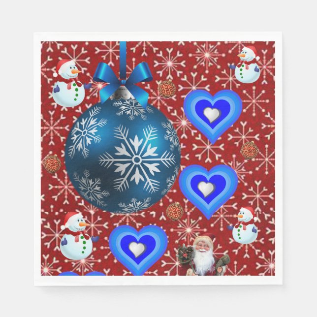 Christmas Paper Napkins, Snowman Napkin (Front)