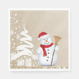 Christmas Paper Napkins, Snowman Napkin