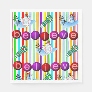 Christmas Paper Napkins, Snowman Napkin