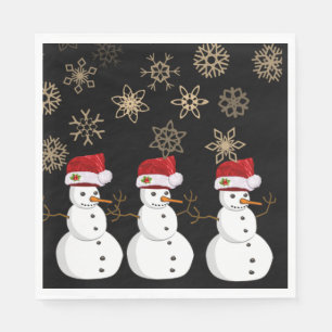 Christmas Paper Napkins, Snowman Napkin