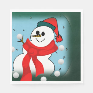 Christmas Paper Napkins, Snowman Napkin