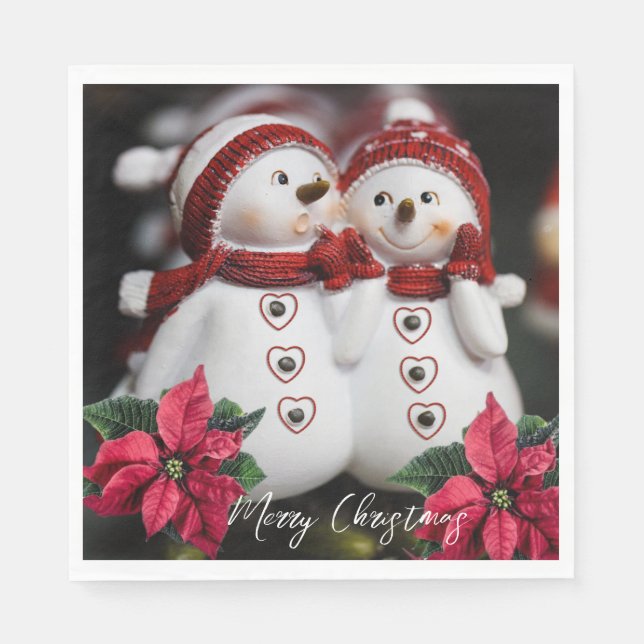 Christmas Paper Napkins, Snowman Napkins (Front)
