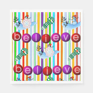 Christmas Paper Napkins, Snowman Napkins