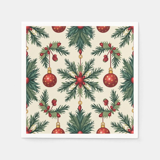 Christmas Paper Napkins, Standard Cocktail Napkin (Front)
