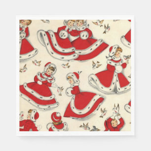 Christmas Paper Napkins, Vintage Napkin