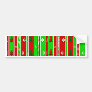 Christmas Paper Pattern Bumper Sticker
