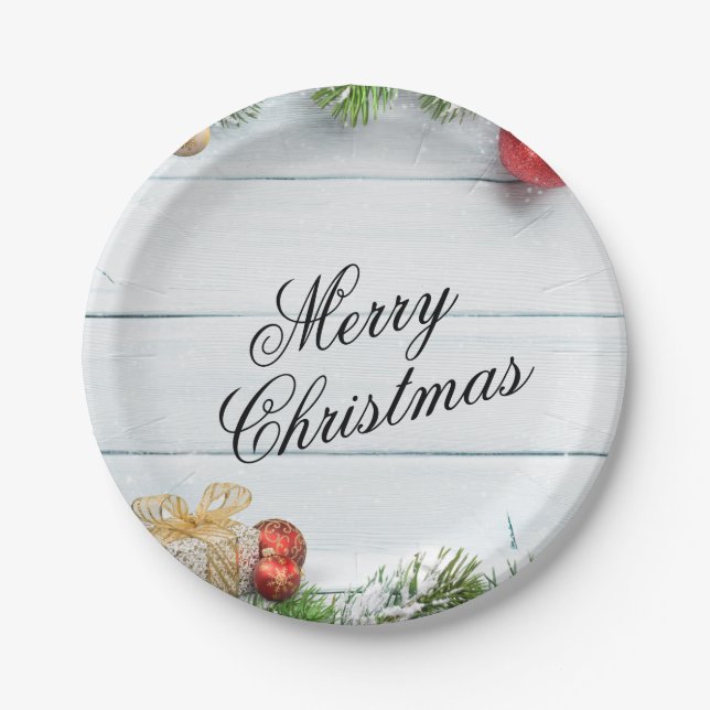 Christmas Paper Plate – Festive Holiday Tableware (Front)