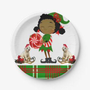 Christmas Paper Plates, African Elf Paper Plate