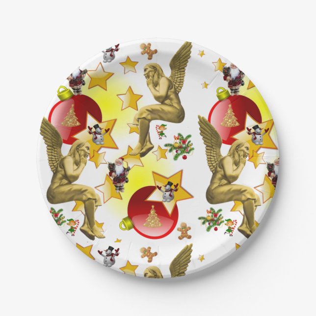 Christmas Paper Plates, Angels Paper Plate (Front)