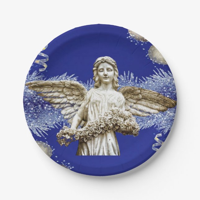 Christmas Paper Plates, Angels Paper Plate (Front)