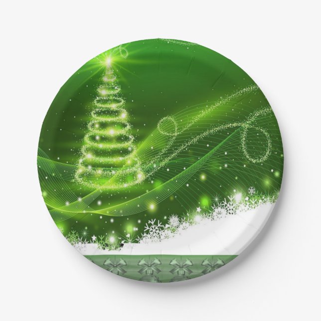 Christmas Paper Plates, Christmas Tree Paper Plate (Front)