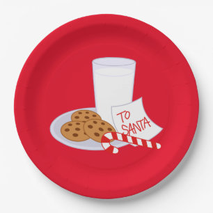 Christmas Paper Plates/Cookies and Milk Paper Plate