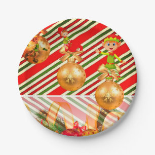 Christmas Paper Plates, elf Paper Plate