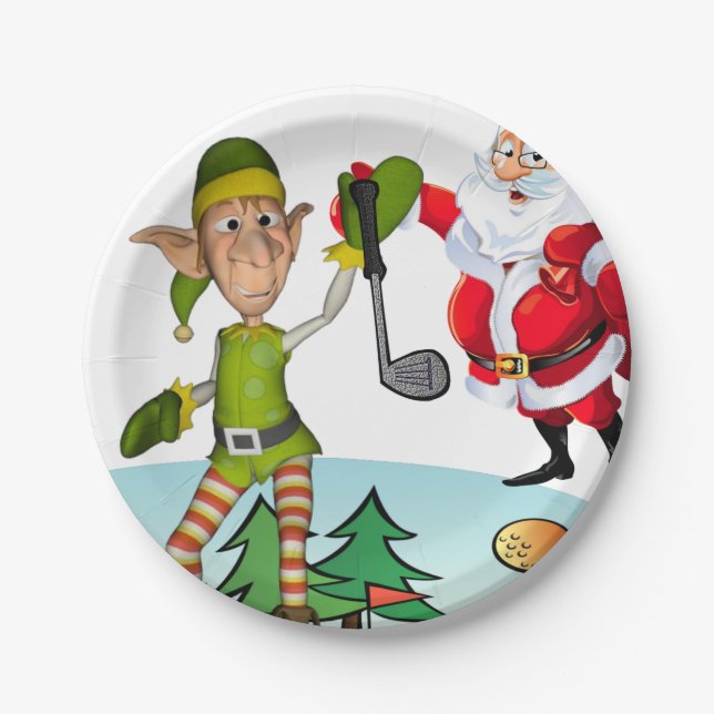 Christmas Paper Plates, Elf Paper Plate (Front)