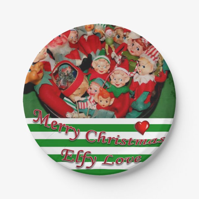 Christmas Paper Plates, Elf Paper Plate (Front)