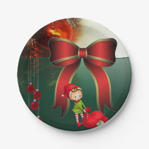Christmas Paper Plates, elf Paper Plate