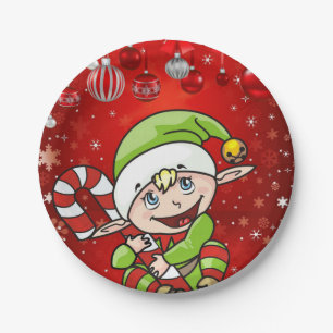 Christmas Paper Plates, Elf Paper Plate