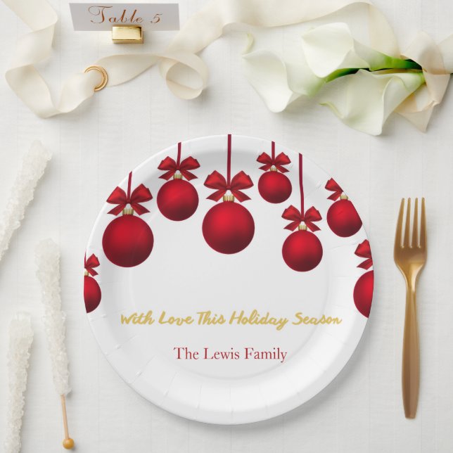 Christmas Paper Plates– Holiday Party Table Esse Paper Plate (Wedding)