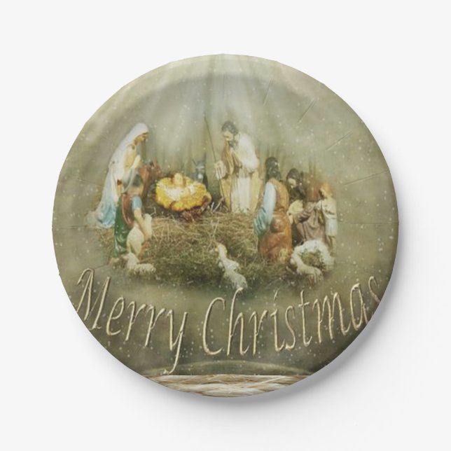 Christmas Paper Plates, Jesus Christ Paper Plate (Front)