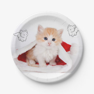 Christmas Paper Plates, Kitten Plate