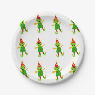 Christmas Paper Plates, Merry Christmas Elf Paper Plate