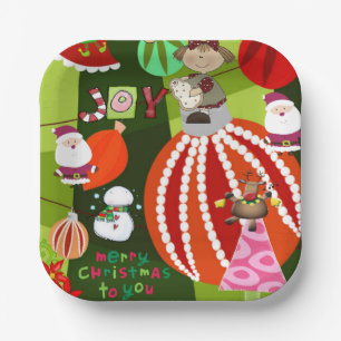 Christmas Paper Plates, Merry Christmas Elf Paper Plate