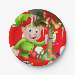 Christmas Paper Plates, Merry Christmas Elf Paper Plate
