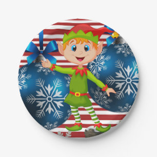 Christmas Paper Plates, Merry Christmas Elf Paper Plate