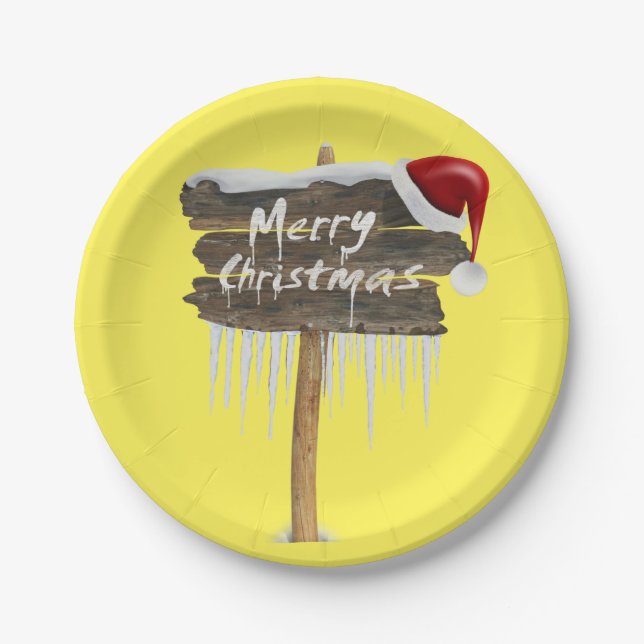Christmas Paper Plates, Merry Christmas Paper Plate (Front)