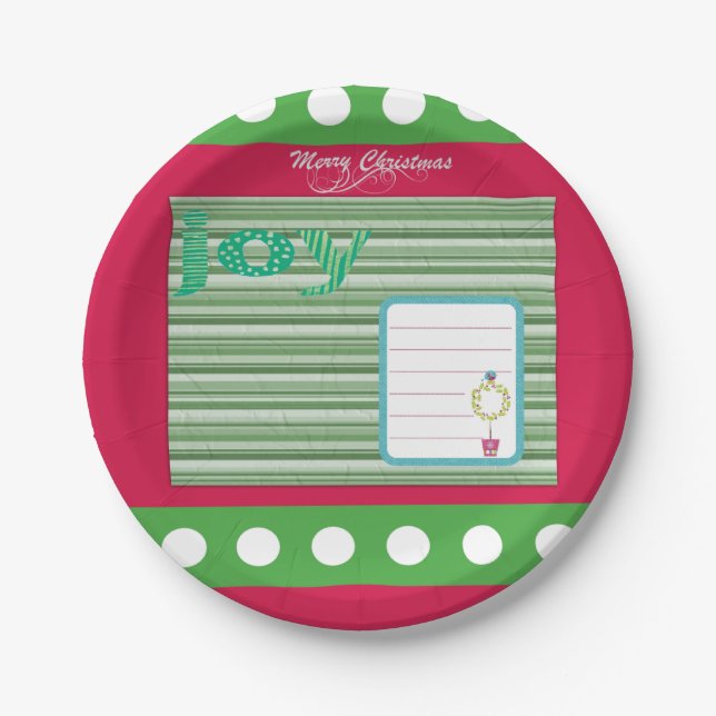 Christmas Paper Plates, Merry Christmas Paper Plate (Front)
