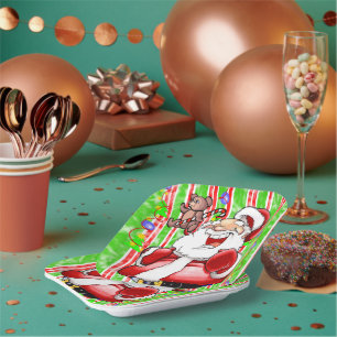 Christmas Paper Plates, Merry Teddy Bear Paper Plate