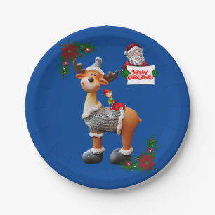 Christmas Paper Plates, Moose Paper Plate